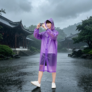 Impermeable Reutilizable de PEVA para Adultos, con Capucha, Plegable, Ligero, Moderno, para Senderismo, Camping y Actividades al Aire Libre - Product Image 2