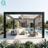 Pergola bioclimatique motorisée en aluminium rétractable pour terrasse extérieure QINGYING