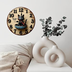 Round Wooden Wall <b>Clock</b> 25x25Cm <b>Silent</b> Non Ticking Home Corridor Entrance <b>Clock</b> - Product Image 4