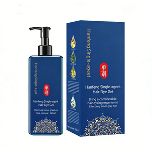 Gel colorant capillaire monocomposant 260 ml |   Formule douce <span class=keywords><strong>à</strong></span> base de plantes |   Pas besoin de mélanger, couverture efficace des cheveux gris - Product Image 1