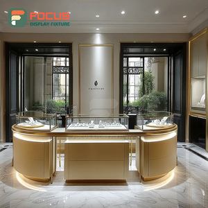 Luxury Jewelry Retail Showcase System Wood <b>Frame</b> Boutique Space Glass Showcase - Product Image 2