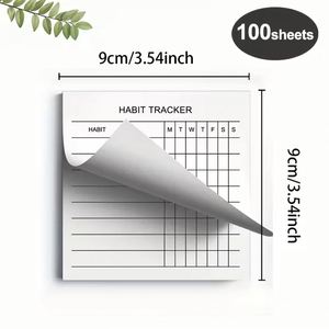 100 Sheets Paper Habit Tracker 9x9cm Daily Goal Planner Memo <b>Pads</b> for School Office & Personal Use - Product Image 2
