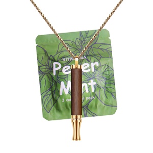 Diffuseur d'huiles essentielles en acier inoxydable plaqué or pour soulager la dépression et l'anxiété, tube diffuseur, collier anti-anxiété et anti-tabac - Product Image 2