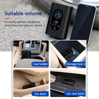 Gonfleur de pneus automatique pour vélo électrique, voiture, rechargeable, 12V, ABS noir, portable, monocylindre, avec manomètre numérique
