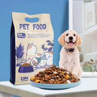 Sac d'emballage pour aliments pour animaux de compagnie de 2,5 kg, imprimé sur mesure, thermoscellable, résistant à l'humidité, à fond carré, avec poignée, pour aliments pour chiens et chats