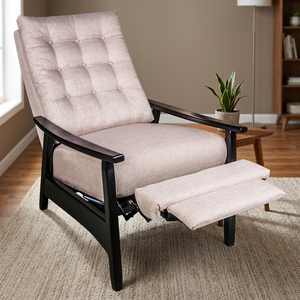 Rilaxa Relaxing <b>Chair</b> BAS2180A Modern Luxury <b>Leather</b> Wooden Frame Scandinavian Design Push <b>Recliner</b> Eco-Friendly Living Room - Product Image 2