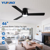Ventilateur de plafond LED 46 pouces avec lumière, moteur BLDC silencieux, pour intérieur, maison, villa, salon, salle à manger, bureau, salle de classe, fabrication OEM ODM