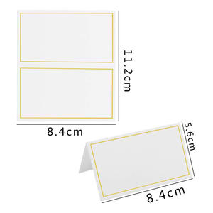 Biglietti con nome in bianco bordo in lamina d'oro posti riservati carte tenda segnaposto per la tavola per la cerimonia nuziale Baby Shower - Product Image 2