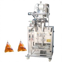 Machine d'emballage automatique multifonctionnelle pour sachets triangulaires, remplissage et découpe, pour aliments et boissons, avec matériaux plastiques/papiers