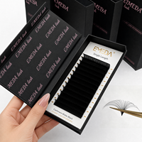 Extensions de cils individuelles EMEDA Classic Dark Matte Black Cashmere, plateaux de volume, marque privée, vente en gros