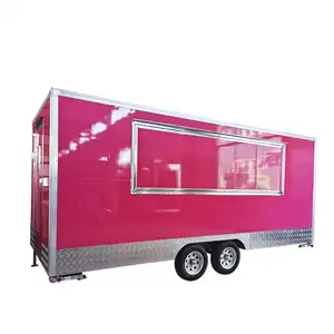 Buiten Straat Mobiel Restaurant Restauratie Auto Vierkant Hotdog Sandwich Food Kar Food Shop Keuken Ijscowagens Aanhangwagen Te Koop