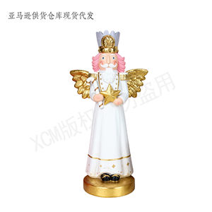 Raffinata Scultura in Resina Personalizzata - <span class=keywords><strong>Angelo</strong></span> con Ali Dorate e Stella, Delicato Oggetto Decorativo per Migliorare l'Atmosfera Festiva - Product Image 3