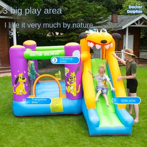 Gorila inflable para interiores Doctor Dolphin para cachorros, niños pequeños de jardín de infantes con tobogán, cama de salto, red protectora - Product Image 3