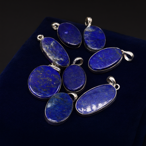 Pendentif en argent allemand et lapis-lazuli avec polissage argenté 2 microns - bijoux en cristal/pierre précieuse pour la fête des mères - Product Image 3