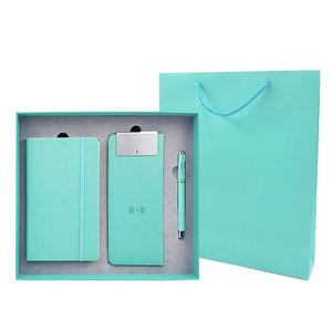 Ensemble de bureau technologique personnalisé avec logo couleur : tapis de souris rechargeable, bloc-notes, stylo à encre, clé USB pour professionnels - Product Image 1