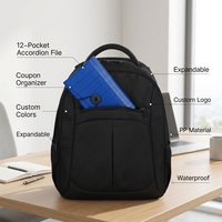 Porte-documents extensible portable Weishu en PP, classeur accordéon à 12 poches avec cordon pour cartes, coupons et reçus A6