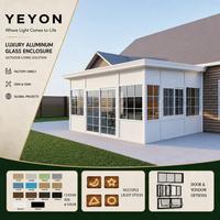 Yeyon OEM – Portes coulissantes à fascia plat et fenêtres fixes pour véranda extérieure, serre en verre, avec structure intégrée pour toit plat