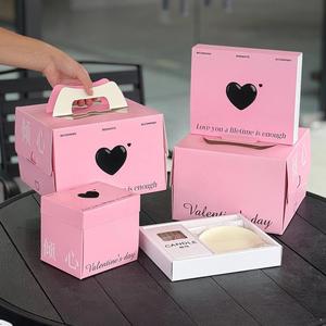 กล่องเค้กพิมพ์ลายตามสั่ง ลดราคาพิเศษ พร้อมหูหิ้ว ผลิตจากกระดาษอาหารย่อยสลายได้ เหมาะสำหรับร้านเบเกอรี่ งานแต่งงาน งานเลี้ยง ขนมหวาน กลับบ้าน - Product Image 4