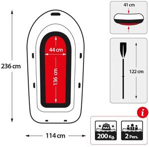 <span class=keywords><strong>Bateau</strong></span> <span class=keywords><strong>gonflable</strong></span> <span class=keywords><strong>INTEX</strong></span> 68367 <span class=keywords><strong>Challenger</strong></span> <span class=keywords><strong>2</strong></span> pour <span class=keywords><strong>2</strong></span> personnes, 236 x 114 x 41 cm, léger, stable, prêt à la navigation - Product Image 4