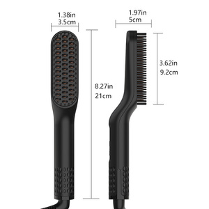 Estilizador <span class=keywords><strong>de</strong></span> <span class=keywords><strong>pelo</strong></span> eléctrico <span class=keywords><strong>de</strong></span> cerámica para hombres y alisador <span class=keywords><strong>de</strong></span> barba para hombres y peine alisador enchufe <span class=keywords><strong>de</strong></span> EE. UU. 110-240V - Product Image 3