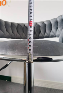Tabourets <span class=keywords><strong>de</strong></span> <span class=keywords><strong>bar</strong></span> TUQ CHAIR avec <span class=keywords><strong>coussin</strong></span> noir et cadre argenté pour club, restaurant, <span class=keywords><strong>bar</strong></span>, tabourets <span class=keywords><strong>de</strong></span> <span class=keywords><strong>bar</strong></span> épais <span class=keywords><strong>de</strong></span> 44 cm - Product Image 6