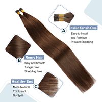 Extensions de cheveux I-Tip en gros, double épaisseur, 100% Remy, vierges, blondes, extensions de cheveux humains I-Tip