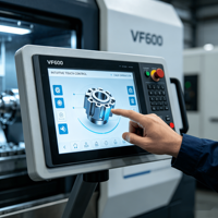 Mesin Penggilingan CNC Vertikal Industrial HITECNC VF600 3 Axis Kecepatan Tinggi Kontrol GSK untuk Bagian Aluminium dan Logam