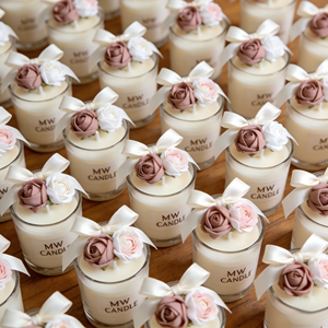 Bougies parfumées MW CANDLE avec roses en tissu, élégantes, aromathérapie, pot en verre, décoration de mariage et de maison, cire de soja artisanale - Product Image 4