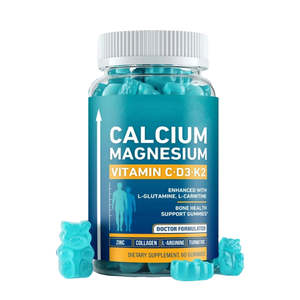 Gomitas de Calcio, Magnesio, Vitamina C, D3 y K2 con L-glutamina, L-carnitina, Zinc, Colágeno y Cúrcuma para el Apoyo a la Salud Ósea (OEM) - Product Image 1