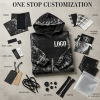 Sweat à capuche lavé 420 GSM noir avec logo personnalisé, streetwear homme, hiver, coupe oversize, poids lourd, fabricant OEM ODM en gros