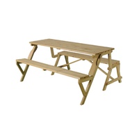 Livraison rapide Tables de pique-nique en bois de jardin Meubles d'extérieur Table de pique-nique pliante en bois de camping