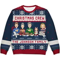 Dropshipping - Sweat-shirt unisexe personnalisé avec effet 3D - Famille adorable avec enfants et chiens - Style de Noël - Sweat-shirt sport pour femmes