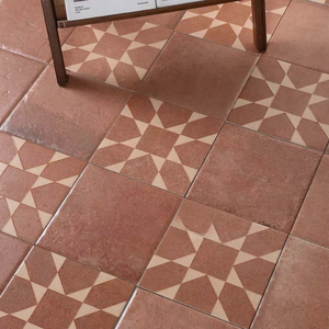 Carreaux de sol en céramique de style pastoral du sud du Fujian, résistants à l'usure, mats, à petits motifs floraux, de style antique, pour salles de bain et salons - Product Image 1