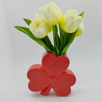 Mignon petit vase en céramique rouge avec nœud papillon conception livraison directe Vase en porcelaine décor à la maison en porcelaine