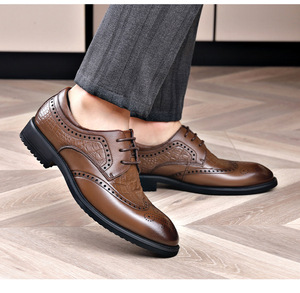 Zapatos de Vestir de Cuero Vacuno Genuino Hechos a Mano de Alta Calidad para <span class=keywords><strong>Hombre</strong></span>, Calzado Formal de <span class=keywords><strong>Boda</strong></span> Italiano de Verano, Zapatos Oxford para <span class=keywords><strong>Hombre</strong></span> - Product Image 4
