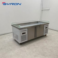 Table à glace robuste en acier inoxydable pour la restauration, table de refroidissement pour supermarché, fruits frais, viande, plan de travail réfrigéré