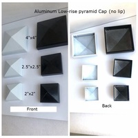 Tapa de Aluminio Negra sin Borde para Poste de Cerca Cuadrado