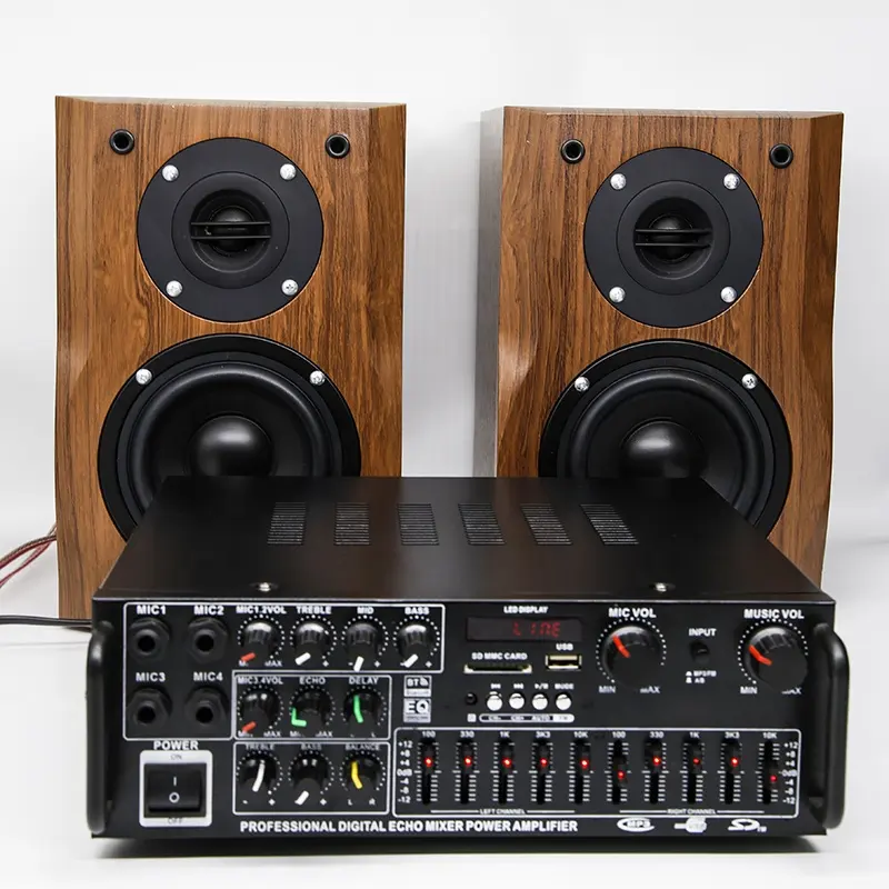 AV-326BT 4 Mic đầu vào nhà karaoke Stereo Loa siêu trầm bass 2.0 kênh xe điện Mixer chuyên nghiệp Bộ khuếch đại âm thanh