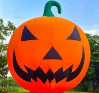 Citrouille gonflable géante pour Halloween, publicité personnalisée pour les fêtes avec lumières LED et design fantôme effrayant