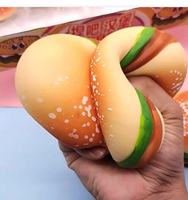 Hamburger géant réaliste en TPR de 19,5 cm, 550 g, jouet anti-stress amusant à presser, ultra-doux, à récupération lente, en forme de nourriture