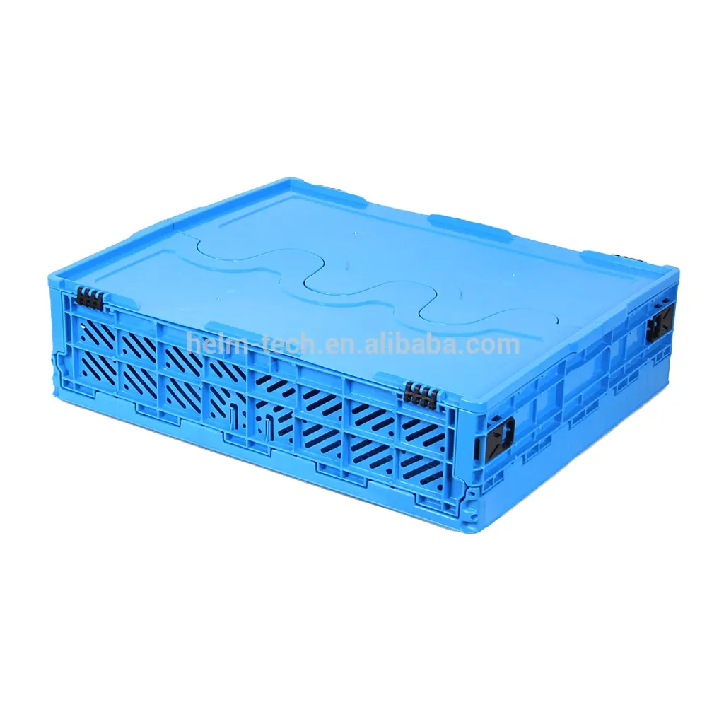 Folding plastic egg storage container crate for transportation