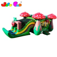 Nouveau design air cartoon champignon gonflable enfants pulls toboggan château gonflable combo à vendre