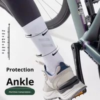 Vélo réfléchissant à séchage rapide respirant résistant aux odeurs chaussettes de sport antidérapantes chaussettes de Compression d'équipage de cyclisme professionnel