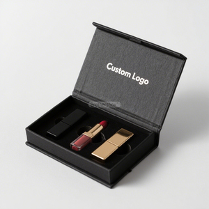 Coffret de Parfum sang trọng tùy chỉnh dập nóng logo màu Đen miếng bọt biển bên trong lót Son môi từ bao bì chăm sóc da hộp - Product Image 3