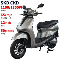 Moto électrique légère CKD SKD 12 pouces 1100/1300W, vitesse 65 km/h, scooter électrique à 2 places pour adultes