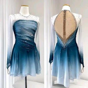 Meisjes Volwassen Kunstschaatsen Gymnastiek Balletjurk; Mesh Splice Balzaal Danskleding Voor Kinderen - Product Image 5