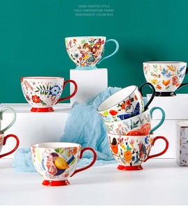 Tazas <span class=keywords><strong>de</strong></span> Café <span class=keywords><strong>de</strong></span> Cerámica Vintage con Diseño Floral Primaveral, Aptas <span class=keywords><strong>para</strong></span> Lavavajillas y Microondas, Regalos <span class=keywords><strong>para</strong></span> <span class=keywords><strong>el</strong></span> <span class=keywords><strong>Día</strong></span> <span class=keywords><strong>de</strong></span> la Madre (Encantadoras) - Product Image 2