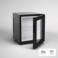 Mini réfrigérateur électrique portable silencieux de 30 litres, porte en verre, absorption thermique silencieuse, mini bar pour camping-car et hôtel