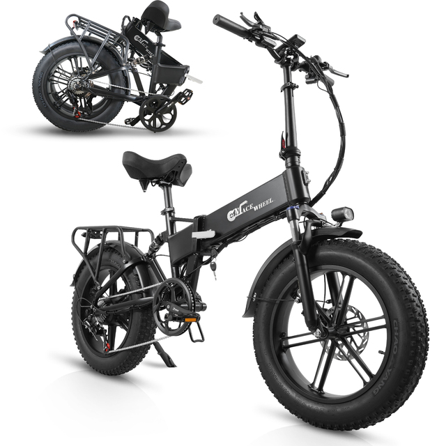 20" Fat Tire Aluminum Folding Electric Bicycle with Brushless Rear Hub Motor 48V Lithium Battery 500W up to 60km Range