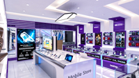 Diseño Moderno para Tienda de Electrónica, Muebles para Exhibición de Computadoras, Diseño de Tienda de Computadoras para Mostrar Teléfonos